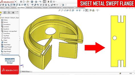 creating a curved sheet metal part in solidworks|SolidWorks sheet metal flange.